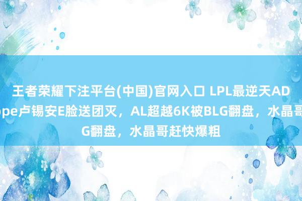 王者荣耀下注平台(中国)官网入口 LPL最逆天AD出身！Hope卢锡安E脸送团灭，AL超越6K被BLG翻盘，水晶哥赶快爆粗