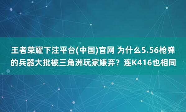 王者荣耀下注平台(中国)官网 为什么5.56枪弹的兵器大批被三角洲玩家嫌弃？连K416也相同