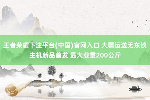 王者荣耀下注平台(中国)官网入口 大疆运送无东谈主机新品首发 最大载重200公斤