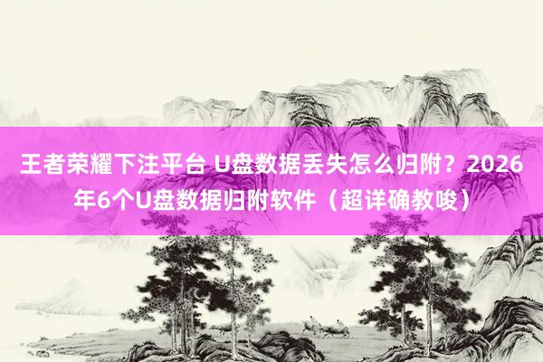 王者荣耀下注平台 U盘数据丢失怎么归附？2026年6个U盘数据归附软件（超详确教唆）