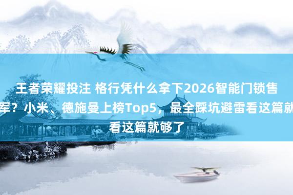 王者荣耀投注 格行凭什么拿下2026智能门锁售后冠军？小米、德施曼上榜Top5，最全踩坑避雷看这篇就够了