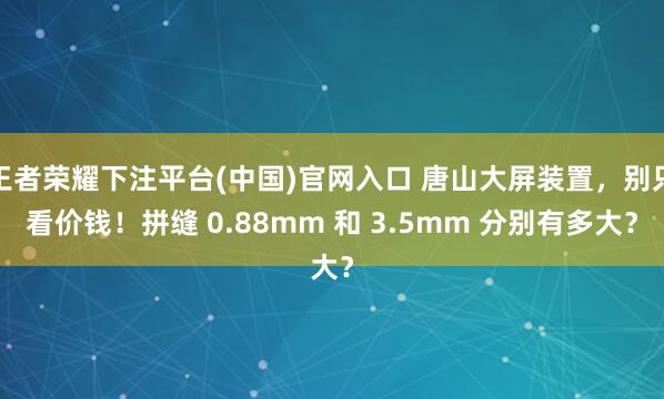 王者荣耀下注平台(中国)官网入口 唐山大屏装置，别只看价钱！拼缝 0.88mm 和 3.5mm 分别有多大？