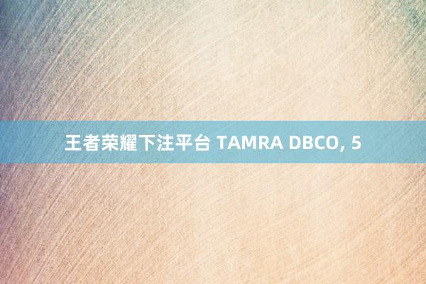 王者荣耀下注平台 TAMRA DBCO， 5