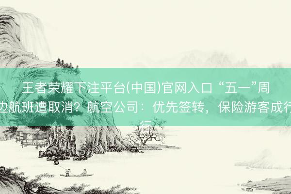 王者荣耀下注平台(中国)官网入口 “五一”周边航班遭取消？航空公司：优先签转，保险游客成行